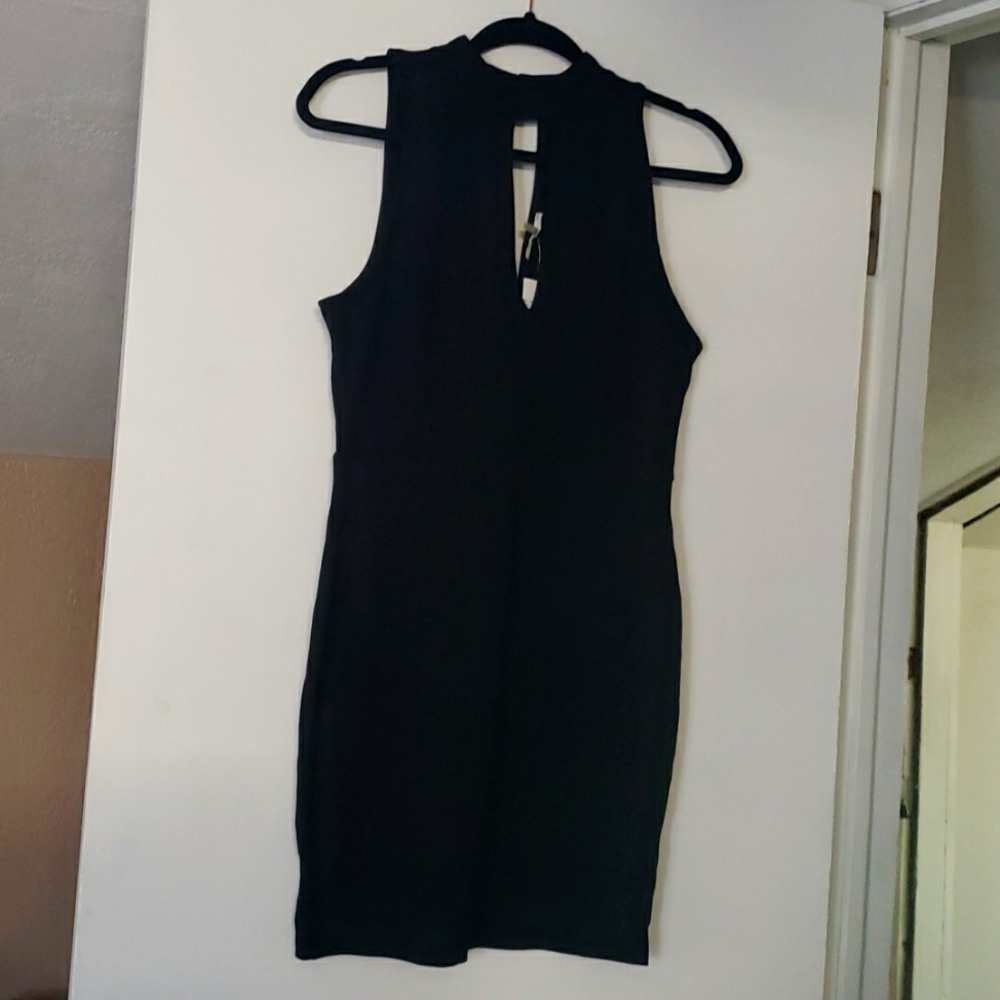 NWT Sexy Black Mini Dress Plunging collar